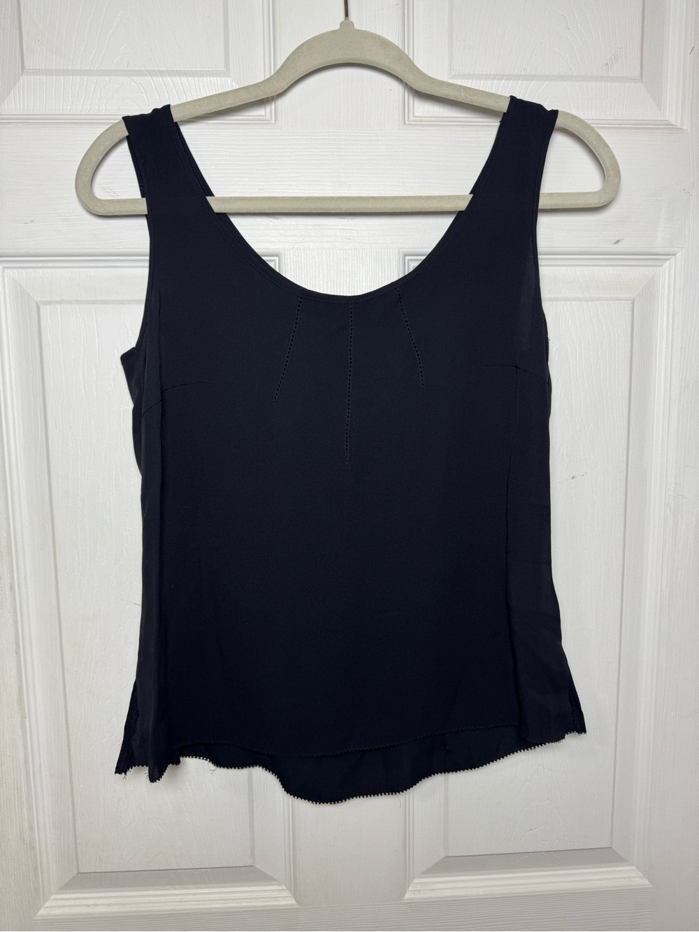 Escada 100% Silk Black Semi Sheer Tank Top Women’s Small
